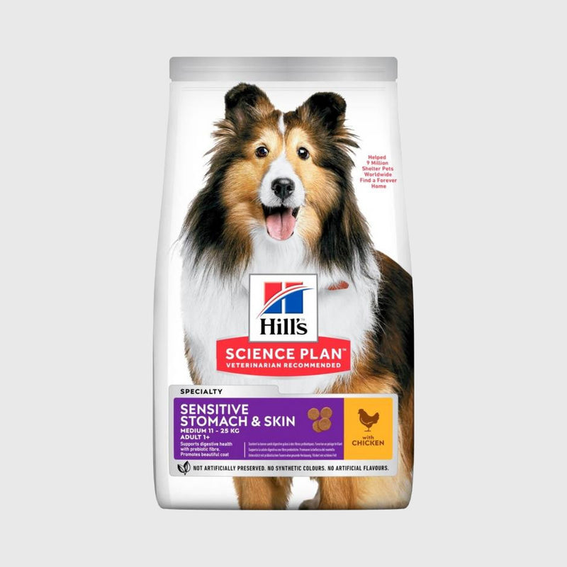 Hills Canine Adult Sen Stomach&Skin Medium Chicken 2,5kg