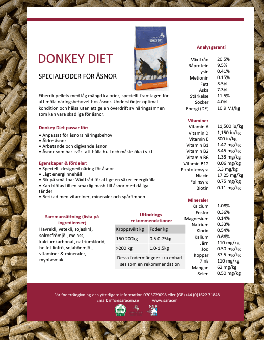 Saracen Lantdjur Saracen Donkey Diet 20 Kg